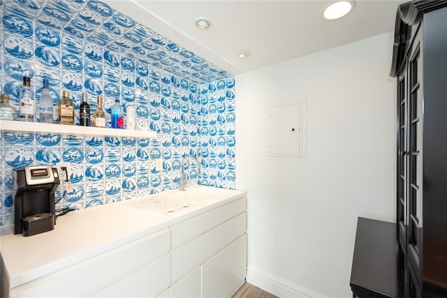 1100 W Ave Unit 506, Miami Beach, FL 33139 - bathroom with electric panel and recessed lighting