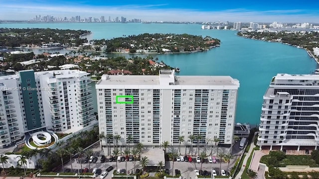 6770 Indian Creek Dr Unit 14C, Miami Beach, FL 33141 - drone / aerial view of city skyline and a large body of water