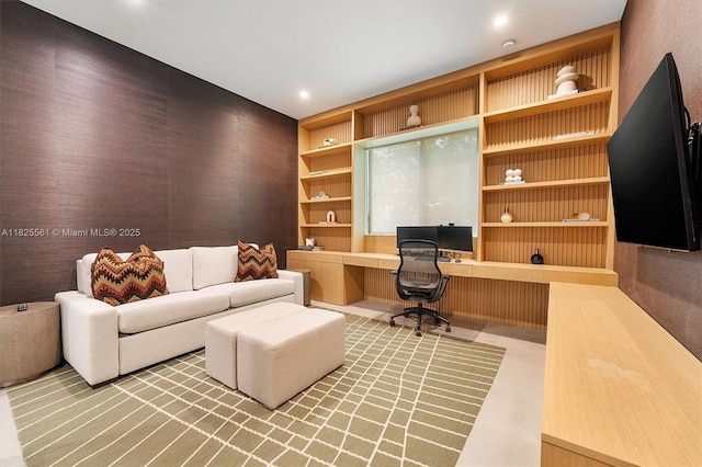 7660 SW 124th St, Pinecrest, FL 33156 - office area with built in desk and recessed lighting