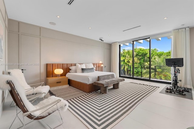 7660 SW 124th St, Pinecrest, FL 33156 - bedroom featuring floor to ceiling windows and recessed lighting