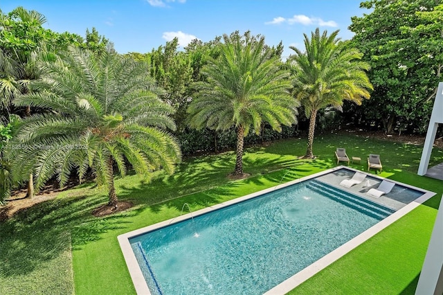 7660 SW 124th St, Pinecrest, FL 33156 - outdoor pool with a lawn and a patio