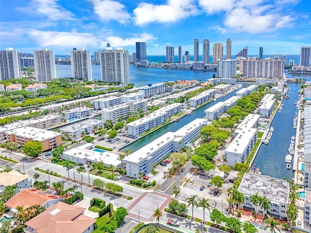 3551 NE 169th St Unit 312, North Miami Beach, FL 33160 - drone / aerial view of city skyline and a nearby body of water