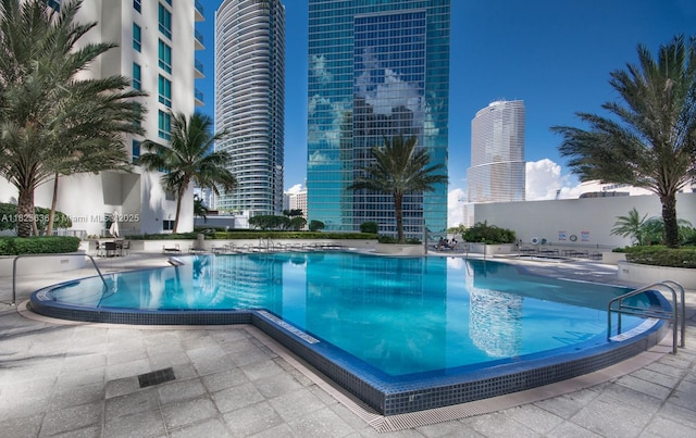 300 S Biscayne Blvd Unit L-1228, Miami, FL 33131 - community pool with a view of city and a patio