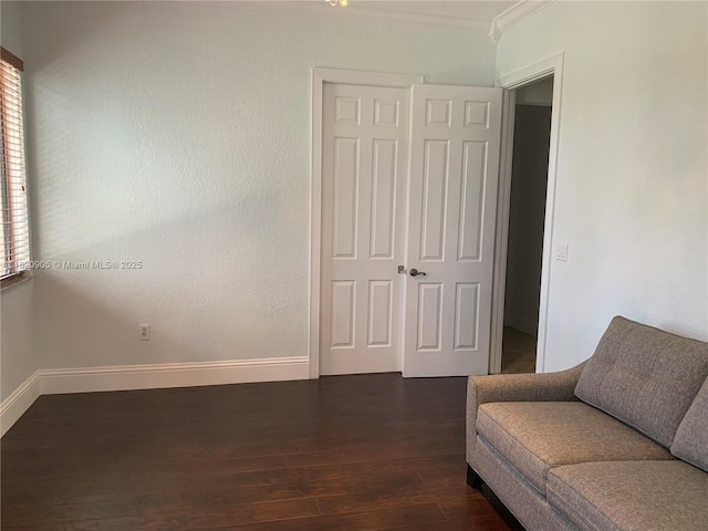 19383 SW 79th Ave, Cutler Bay, FL 33157 - sitting room featuring dark wood finished floors, ornamental molding, and plenty of natural light