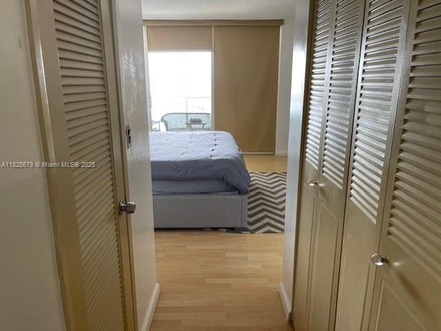 1351 NE Miami Gardens Dr Unit 1014E, Miami, FL 33179 - hallway with light wood-style floors and baseboards