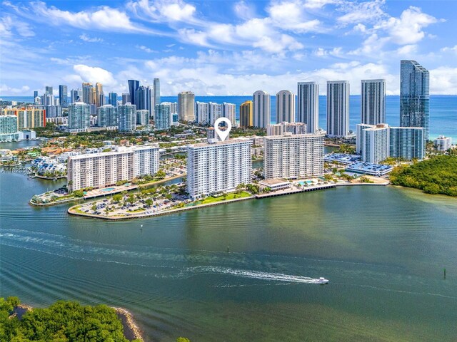 500 Bayview Dr Unit 228, Sunny Isles Beach, FL 33160 - bird's eye view of city skyline and a nearby body of water