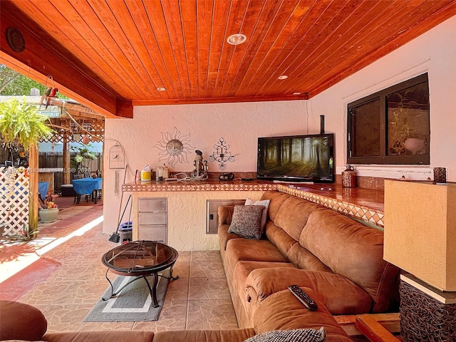 18003 SW 153rd Pl, Miami, FL 33187 - living area with wooden ceiling