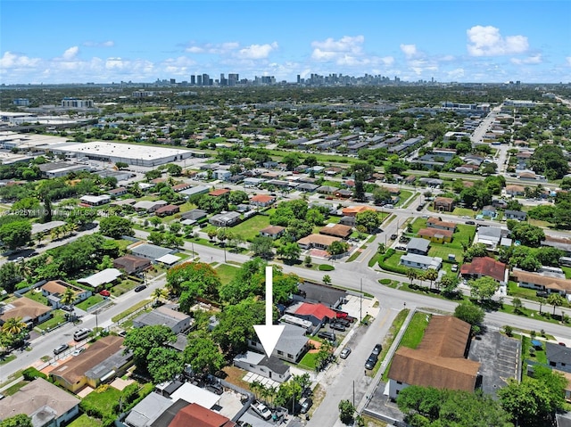 7525 NW 15th Ave, Miami, FL 33147 - aerial overview of property's location with city skyline