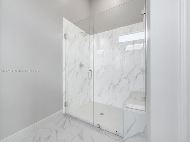 9125 SW Esule Way, Port St Lucie, FL 34987 - bathroom with a marble finish shower and marble finish floors