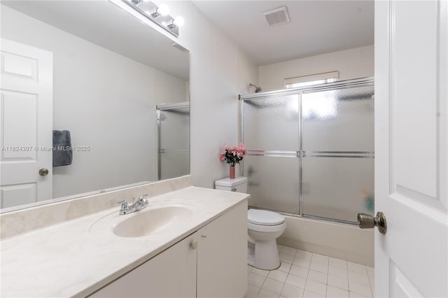 13224 NW 12th St, Pembroke Pines, FL 33028 - full bathroom with vanity, shower / bath combination with glass door, and tile patterned flooring