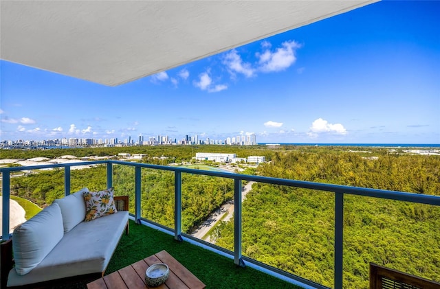 15051 Royal Oaks Ln Unit 1901, North Miami, FL 33181 - balcony with a skyline view and an outdoor living space