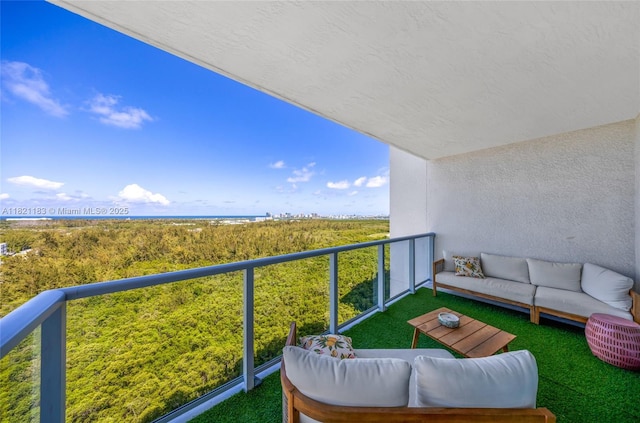 15051 Royal Oaks Ln Unit 1901, North Miami, FL 33181 - balcony with an outdoor hangout area