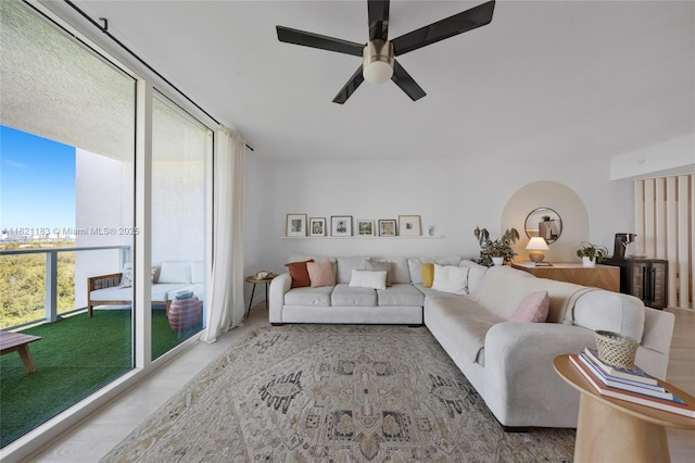 15051 Royal Oaks Ln Unit 1901, North Miami, FL 33181 - living area featuring ceiling fan