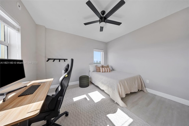 15051 Royal Oaks Ln Unit 1901, North Miami, FL 33181 - bedroom with a desk, ceiling fan, and wood finished floors