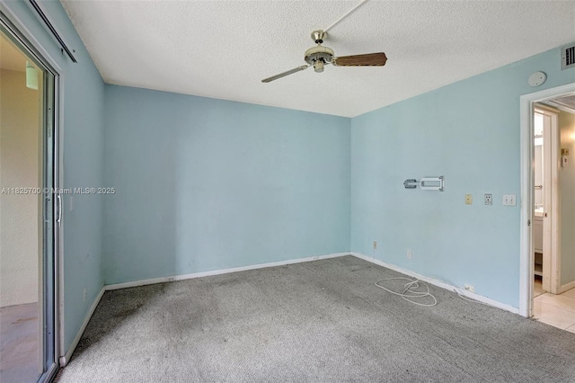 13155 SW 7th Ct Unit 308E, Pembroke Pines, FL 33027 - unfurnished room with ceiling fan, carpet floors, a smoke detector, and a textured ceiling