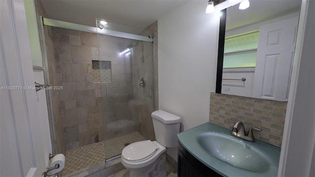 1001 Hillcrest Ct Unit 303, Hollywood, FL 33021 - full bath featuring decorative backsplash, a shower stall, and vanity
