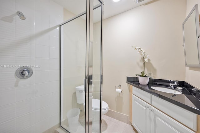 10220 SW 108th St, Miami, FL 33176 - bathroom with vanity, a stall shower, and tile patterned flooring