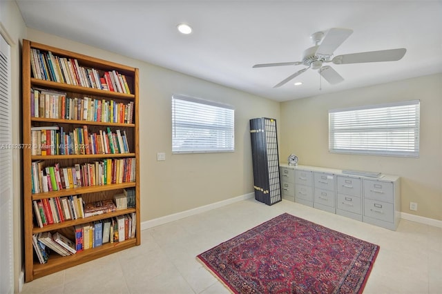 10220 SW 108th St, Miami, FL 33176 - living area featuring ceiling fan and plenty of natural light