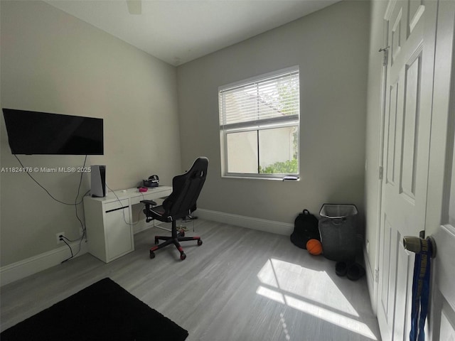 1087 Chenille Cir, Weston, FL 33327 - office area featuring baseboards and light wood-type flooring