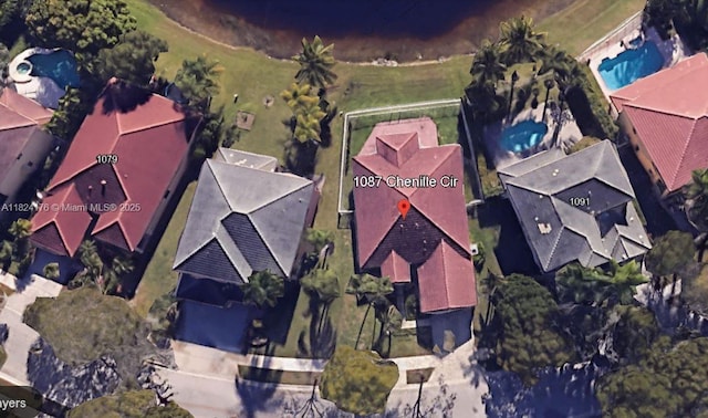 1087 Chenille Cir, Weston, FL 33327 - aerial overview of property's location featuring a pool area