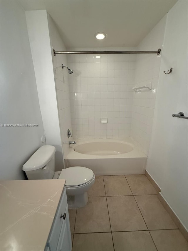 2001 Biscayne Blvd Unit 2402, Miami, FL 33137 - full bathroom featuring tile patterned flooring, vanity, bathing tub / shower combination, and recessed lighting