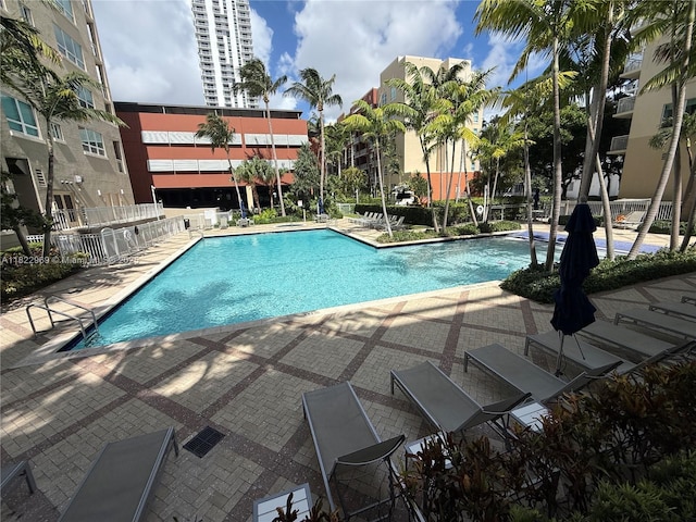 2001 Biscayne Blvd Unit 2402, Miami, FL 33137 - community pool with a patio area