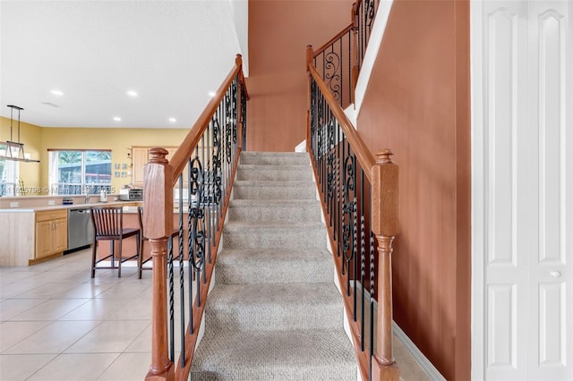 452 NE 20th Ter, Homestead, FL 33033 - stairs with recessed lighting and tile patterned flooring