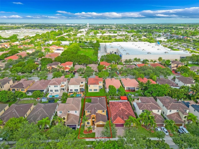 452 NE 20th Ter, Homestead, FL 33033 - aerial view of residential area with property parcel outlined