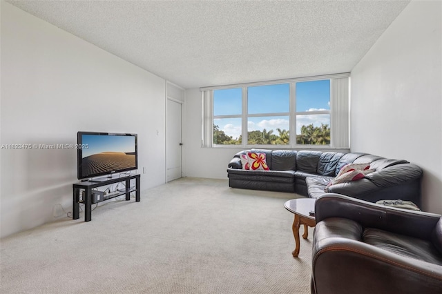 900 Saint Charles Pl Unit 420, Pembroke Pines, FL 33026 - living room featuring carpet flooring and a textured ceiling