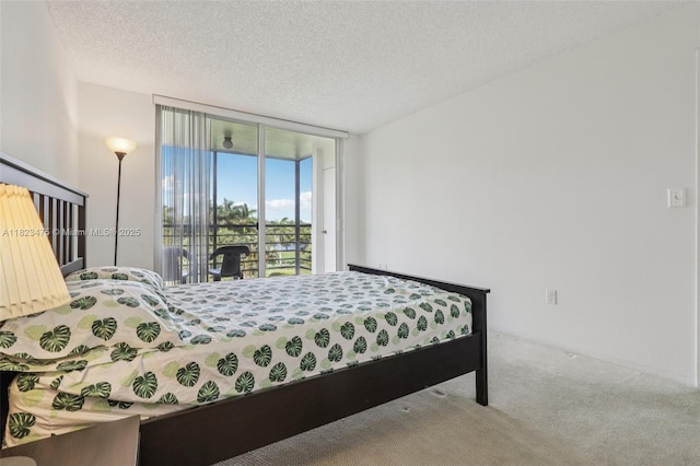 900 Saint Charles Pl Unit 420, Pembroke Pines, FL 33026 - bedroom featuring access to outside, carpet flooring, and a textured ceiling