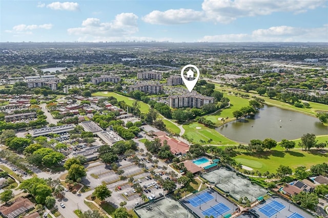 900 Saint Charles Pl Unit 420, Pembroke Pines, FL 33026 - drone / aerial view of a large body of water and a golf course