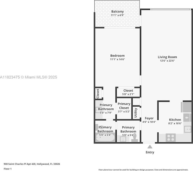 900 Saint Charles Pl Unit 420, Pembroke Pines, FL 33026 - view of property floor plan