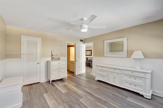 2097 S Ocean Unit 207, Hallandale Beach, FL 33009 - bedroom featuring light wood-type flooring and a ceiling fan
