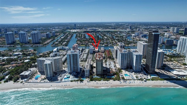 2097 S Ocean Unit 207, Hallandale Beach, FL 33009 - view of urban area featuring waterfront with a beach