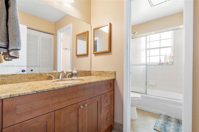 3660 Citrus Trce Unit 4, Davie, FL 33328 - full bathroom featuring vanity, enclosed tub / shower combo, tile patterned floors, and a closet