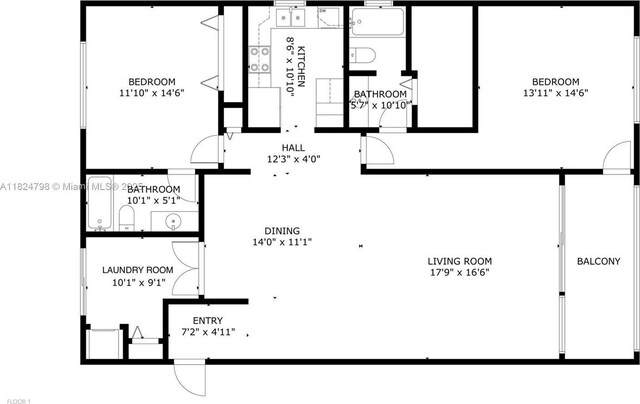 3660 Citrus Trce Unit 4, Davie, FL 33328 - view of room layout