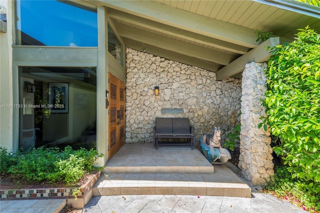 2691 SW 110th Way, Davie, FL 33328 - doorway to property with stone siding