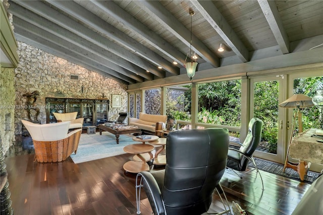 2691 SW 110th Way, Davie, FL 33328 - sunroom / solarium featuring hardwood / wood-style flooring and wood ceiling