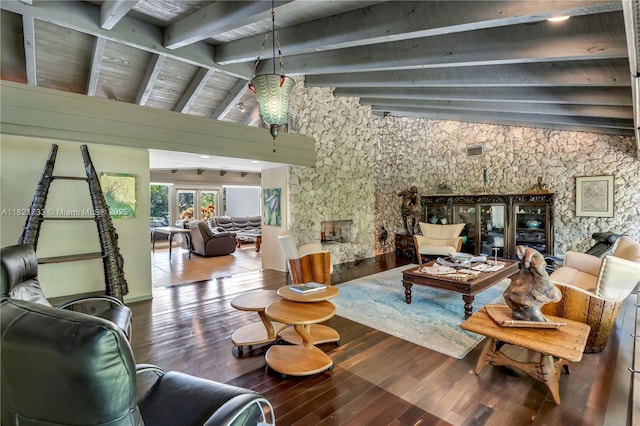 2691 SW 110th Way, Davie, FL 33328 - living area featuring wood finished floors and a fireplace