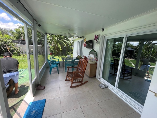 1716 SW Cordova St, Port St Lucie, FL 34987 - sunroom featuring ceiling fan