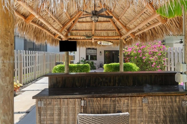 25041 SW 108th Ave, Homestead, FL 33032 - view of patio / terrace with a gazebo and ceiling fan