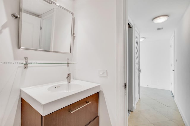 9500 W Bay Harbor Dr Unit 7H, Bay Harbor Islands, FL 33154 - bathroom with vanity and tile patterned floors