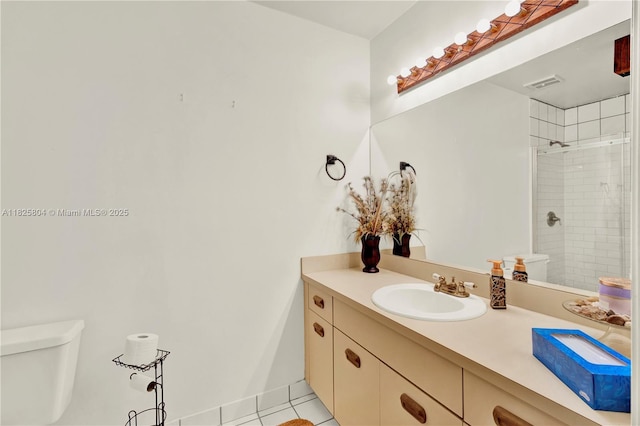 11027 SW 148th Ct, Miami, FL 33196 - bathroom featuring vanity, tiled shower, and tile patterned flooring