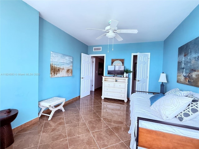 1950 S Ocean Dr Phh, Phh, Hallandale Beach, FL 33009 - bedroom with baseboards and ceiling fan