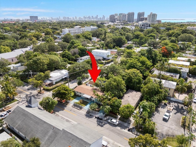 3490 Charles Ave, Miami, FL 33133 - bird's eye view of skyline and a tree filled landscape
