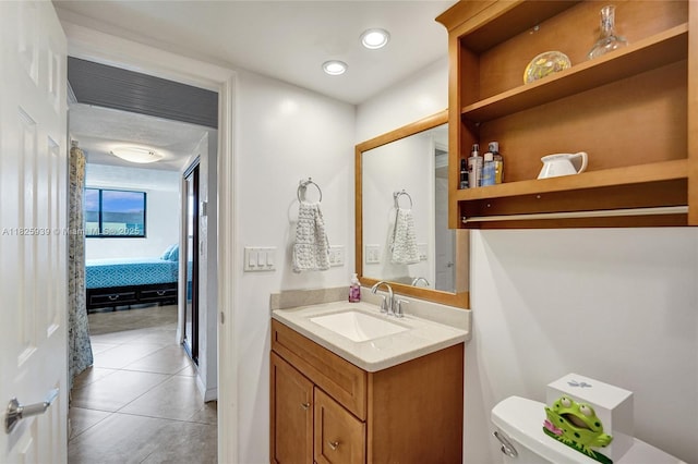 7100 NW 17th St Unit 402, Plantation, FL 33313 - bathroom with vanity and tile patterned floors