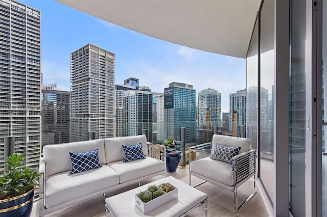 300 Biscayne Blvd Way Unit 2607, Miami, FL 33131 - balcony with outdoor lounge area and a view of skyline