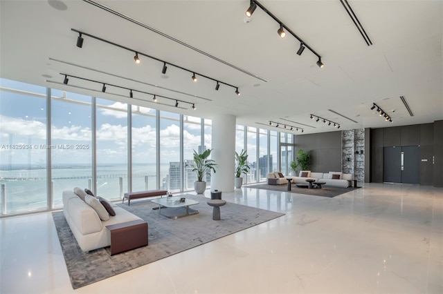 300 Biscayne Blvd Way Unit 2607, Miami, FL 33131 - building lobby featuring a wall of windows and a water view