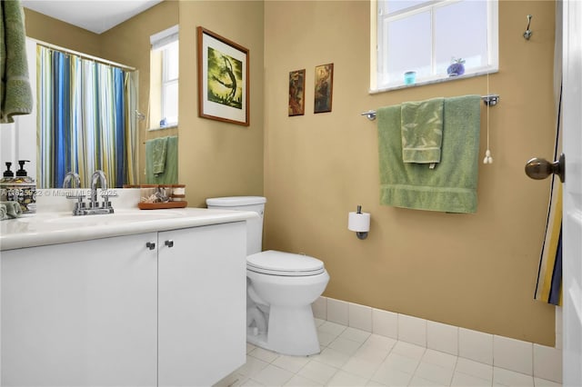 12779 SW 27th St, Miramar, FL 33027 - bathroom with vanity, tile patterned flooring, and a shower with shower curtain