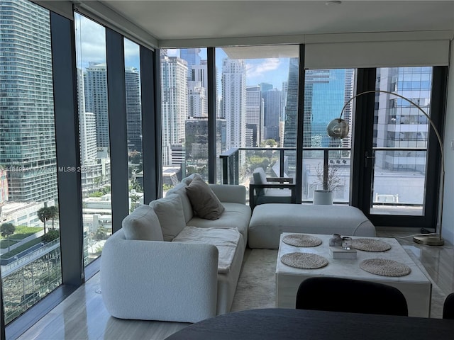 1451 Brickell Ave Unit 2306, Miami, FL 33131 - living room with plenty of natural light and a view of skyline